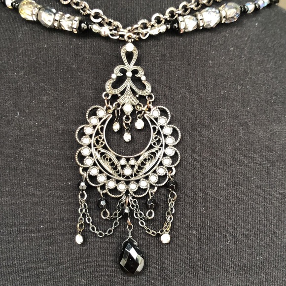 Hand Crafted Jewelry - Handcrafted vintage double stranded pendant Amazing sparkle & movement-stunning